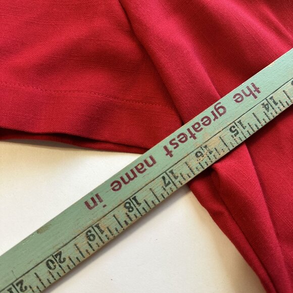 Briggs Womens Top Petite Red Short Sleeve Button Up Blouse 6P 90s Vtg - Picture 6 of 7